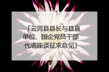 云霄县县长与县直单位、国企党员干部代表座谈征求意见