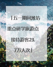 五一期间潍坊重点研学旅游点接待游客23.7万人次