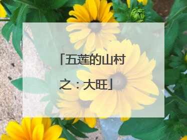 五莲的山村之：大旺