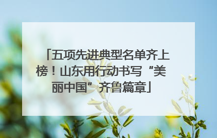 五项先进典型名单齐上榜！山东用行动书写“美丽中国”齐鲁篇章