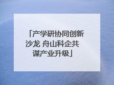 产学研协同创新沙龙 舟山科企共谋产业升级