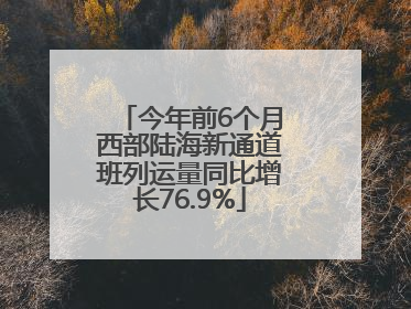 今年前6个月西部陆海新通道班列运量同比增长76.9%