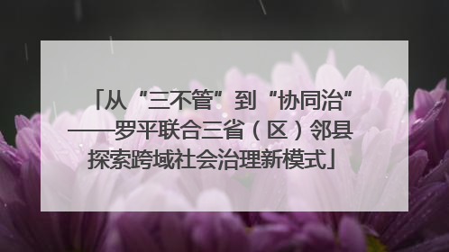 从“三不管”到“协同治”——罗平联合三省（区）邻县探索跨域社会治理新模式