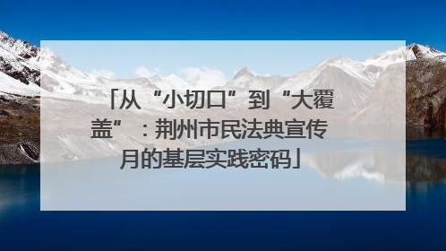 从“小切口”到“大覆盖”：荆州市民法典宣传月的基层实践密码