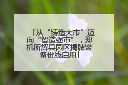 从“铸造大市”迈向“智造强市”，郑机所辉县园区揭牌暨备份线启用