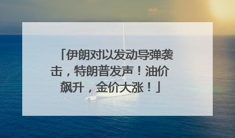 伊朗对以发动导弹袭击，特朗普发声！油价飙升，金价大涨！