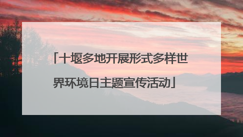 十堰多地开展形式多样世界环境日主题宣传活动