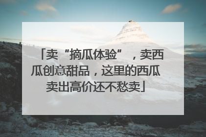卖“摘瓜体验”，卖西瓜创意甜品，这里的西瓜卖出高价还不愁卖