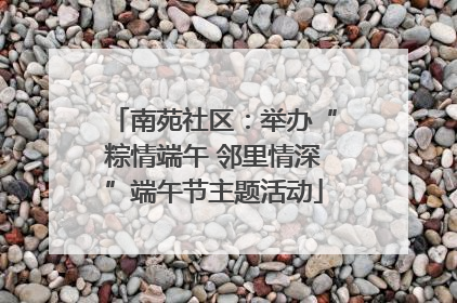 南苑社区：举办“粽情端午 邻里情深”端午节主题活动