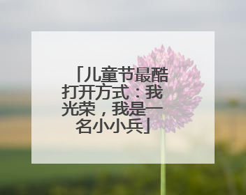 儿童节最酷打开方式：我光荣，我是一名小小兵