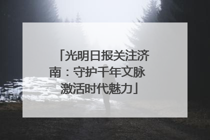 光明日报关注济南：守护千年文脉 激活时代魅力