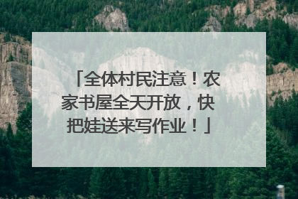 全体村民注意！农家书屋全天开放，快把娃送来写作业！