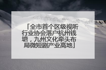 全市首个区级视听行业协会落户杭州钱塘，九州文化牵头布局微短剧产业高地
