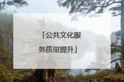 公共文化服务质量提升