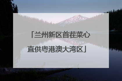 兰州新区首茬菜心直供粤港澳大湾区