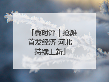 冀时评｜抢滩首发经济 河北持续上新