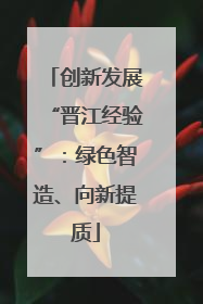 创新发展“晋江经验”：绿色智造、向新提质