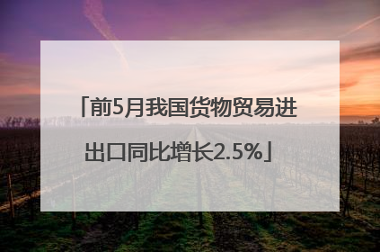 前5月我国货物贸易进出口同比增长2.5%