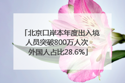北京口岸本年度出入境人员突破800万人次 外国人占比28.6%