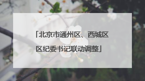 北京市通州区、西城区区纪委书记联动调整