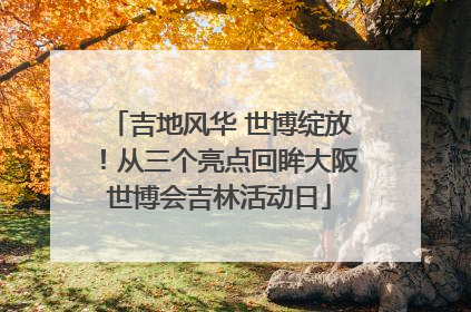 吉地风华 世博绽放！从三个亮点回眸大阪世博会吉林活动日