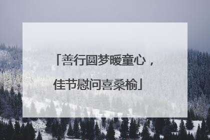 善行圆梦暖童心，佳节慰问喜桑榆