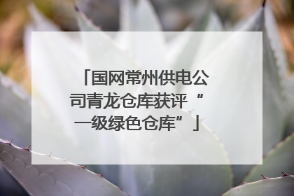 国网常州供电公司青龙仓库获评“一级绿色仓库”