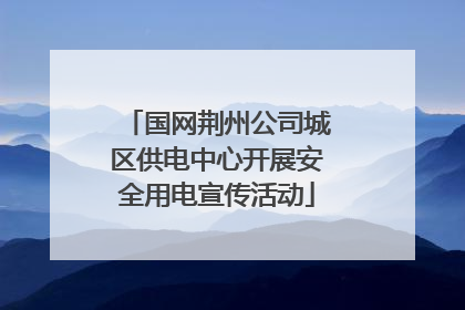 国网荆州公司城区供电中心开展安全用电宣传活动