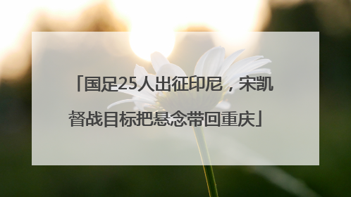 国足25人出征印尼，宋凯督战目标把悬念带回重庆