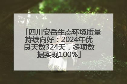 四川安岳生态环境质量持续向好：2024年优良天数324天，多项数据实现100%