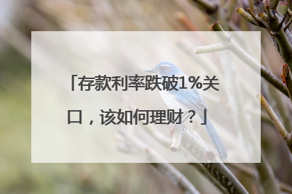 存款利率跌破1%关口，该如何理财？