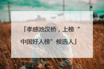孝感池汉桥，上榜“中国好人榜”候选人