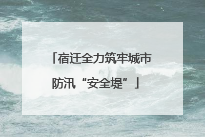 宿迁全力筑牢城市防汛“安全堤”