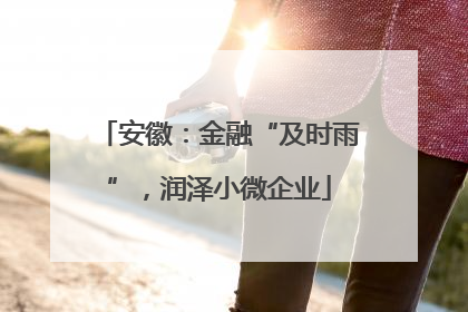 安徽：金融“及时雨”，润泽小微企业