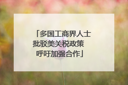 多国工商界人士批驳美关税政策 呼吁加强合作