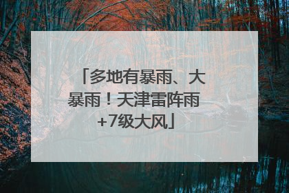 多地有暴雨、大暴雨！天津雷阵雨+7级大风