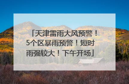 天津雷雨大风预警！5个区暴雨预警！短时雨强较大！下午开场