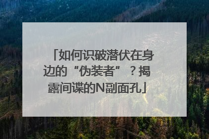 如何识破潜伏在身边的“伪装者”？揭露间谍的N副面孔