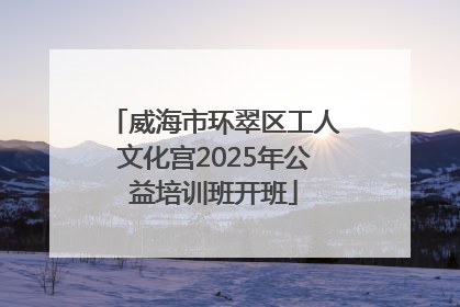 威海市环翠区工人文化宫2025年公益培训班开班