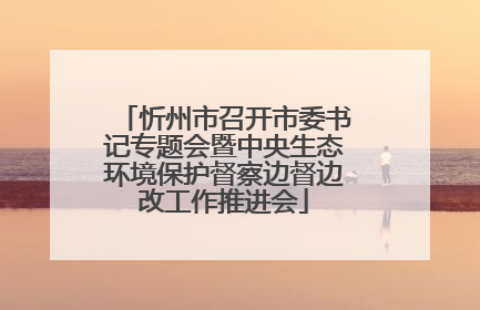 忻州市召开市委书记专题会暨中央生态环境保护督察边督边改工作推进会