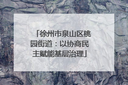 徐州市泉山区桃园街道：以协商民主赋能基层治理