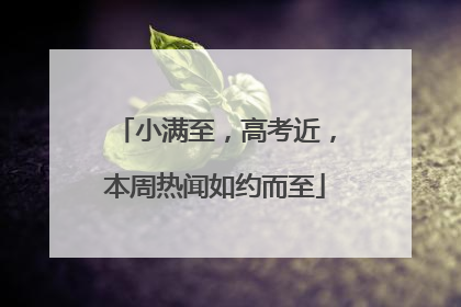 小满至，高考近，本周热闻如约而至