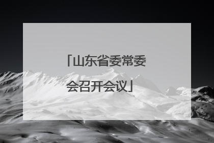 山东省委常委会召开会议