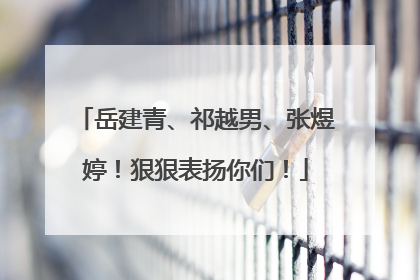 岳建青、祁越男、张煜婷！狠狠表扬你们！