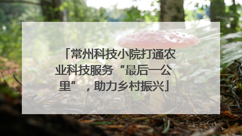 常州科技小院打通农业科技服务“最后一公里”，助力乡村振兴