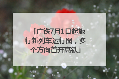 广铁7月1日起施行新列车运行图，多个方向首开高铁