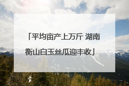 平均亩产上万斤 湖南衡山白玉丝瓜迎丰收