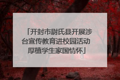 开封市尉氏县开展涉台宣传教育进校园活动 厚植学生家国情怀