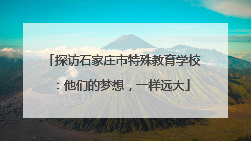 探访石家庄市特殊教育学校：他们的梦想，一样远大