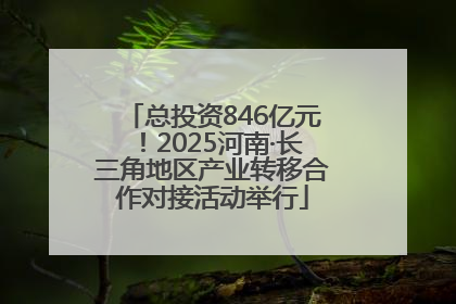 总投资846亿元！2025河南·长三角地区产业转移合作对接活动举行